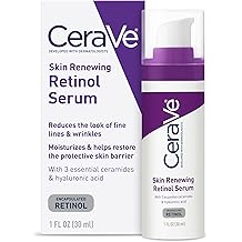 CeraVe Anti Aging Retinol Serum For Face, Encapsulated Retinol With Hyaluronic Acid, Niacinamide &amp; Ceramides, Smooths Wrinkles &amp; Fine Lines, Gentle Skin Brightening Serum, Fragrance Free, 1 Oz