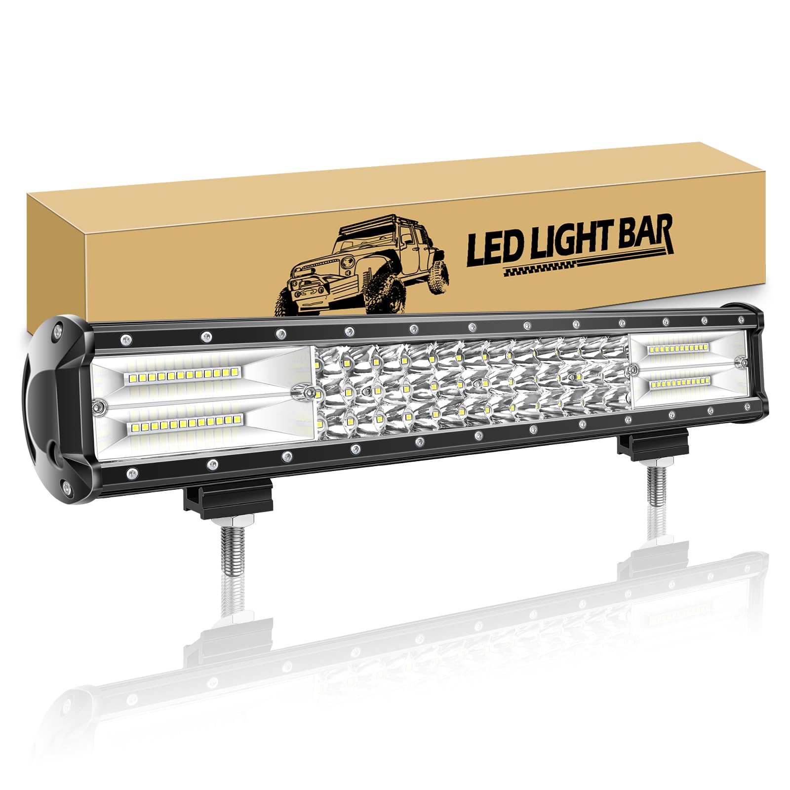 RIGIDON Barra LED Fuoristrada 17 Pollici 252W – Bianco 6000K – IP67 Per Auto Camion SUV - 4