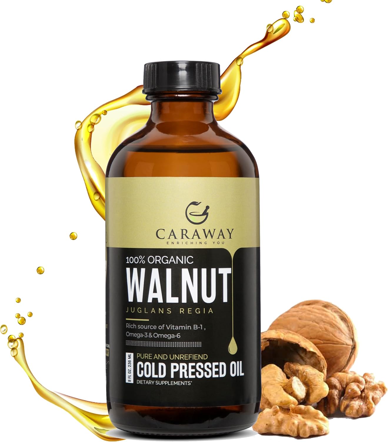 CARAWAY Organic Walnut Oil Cold Pressed Edible Oil