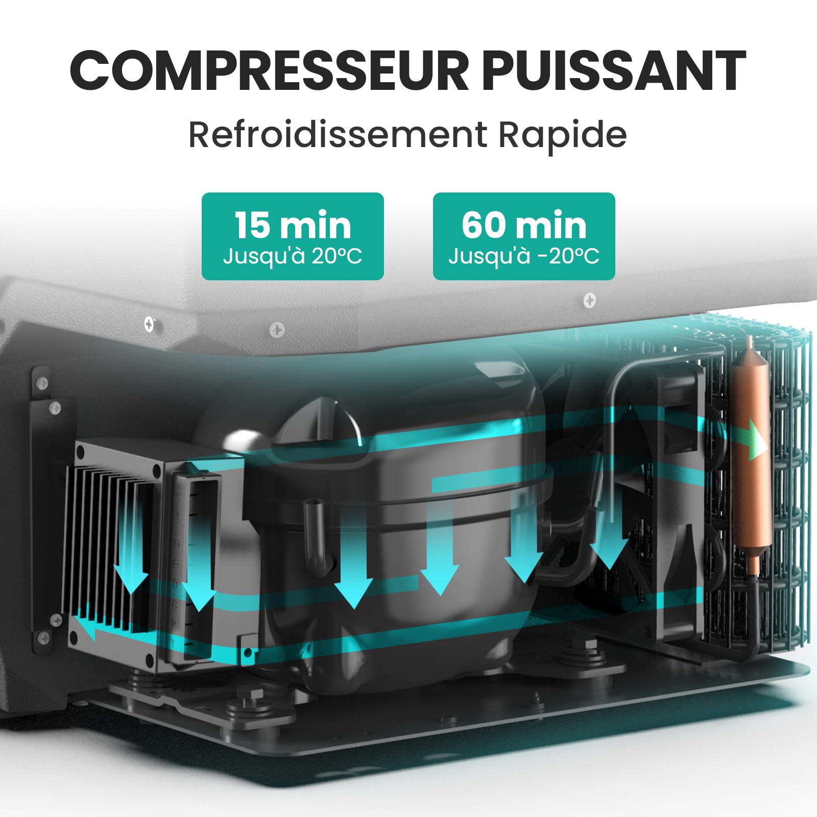 Alpicool KLS38 31L Réfrigérateur de Voiture avec APP,Dual Zone Portable Glacière à Compression Neuve 2026,12V/24V Frigo de Voiture pour Camion,Camping,-20℃-20℃,Plateau à Glaçons Offert,Noire