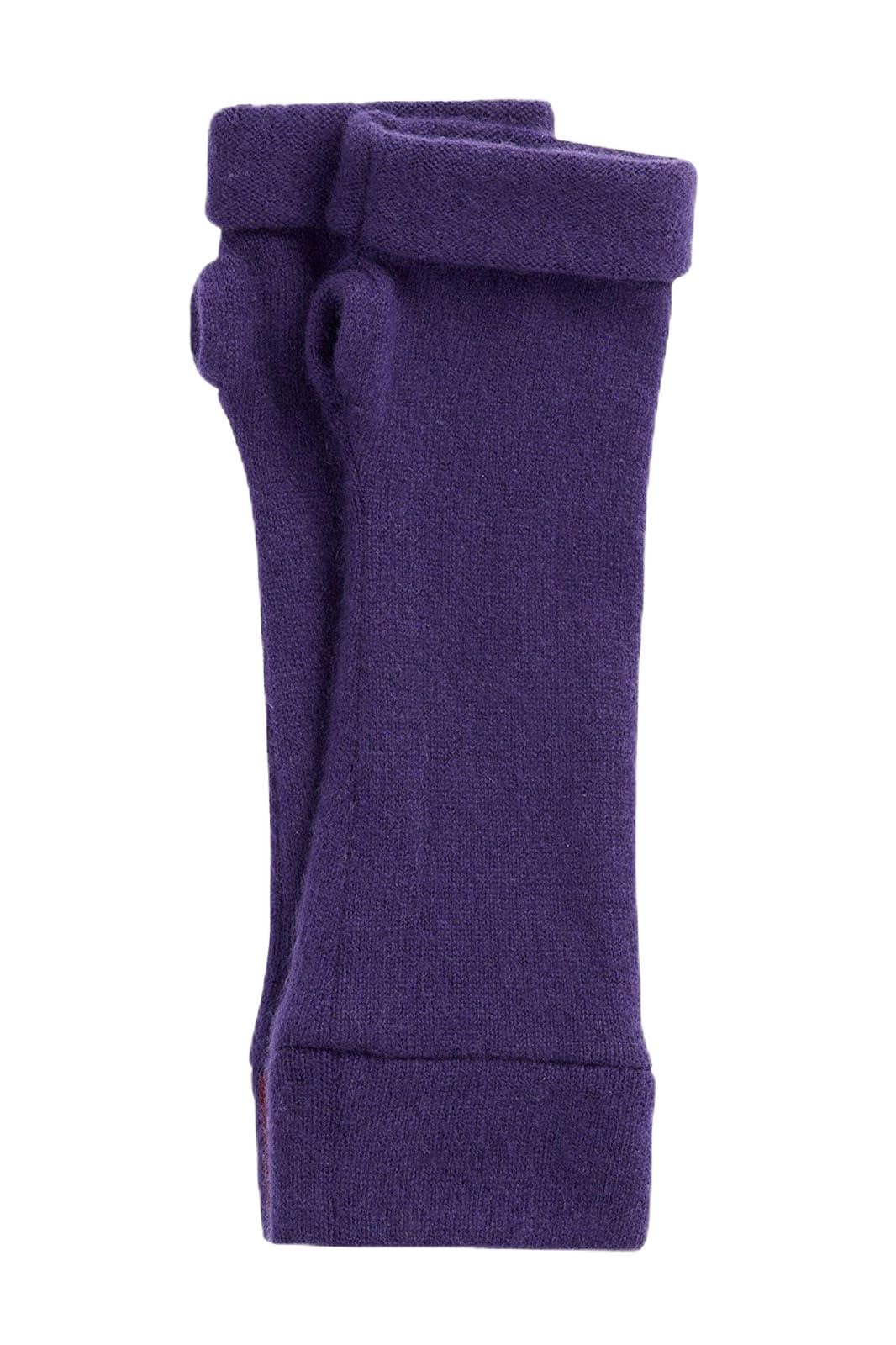 Turtle Doves 100% Recycled Cashmere Fingerless Gloves Purple