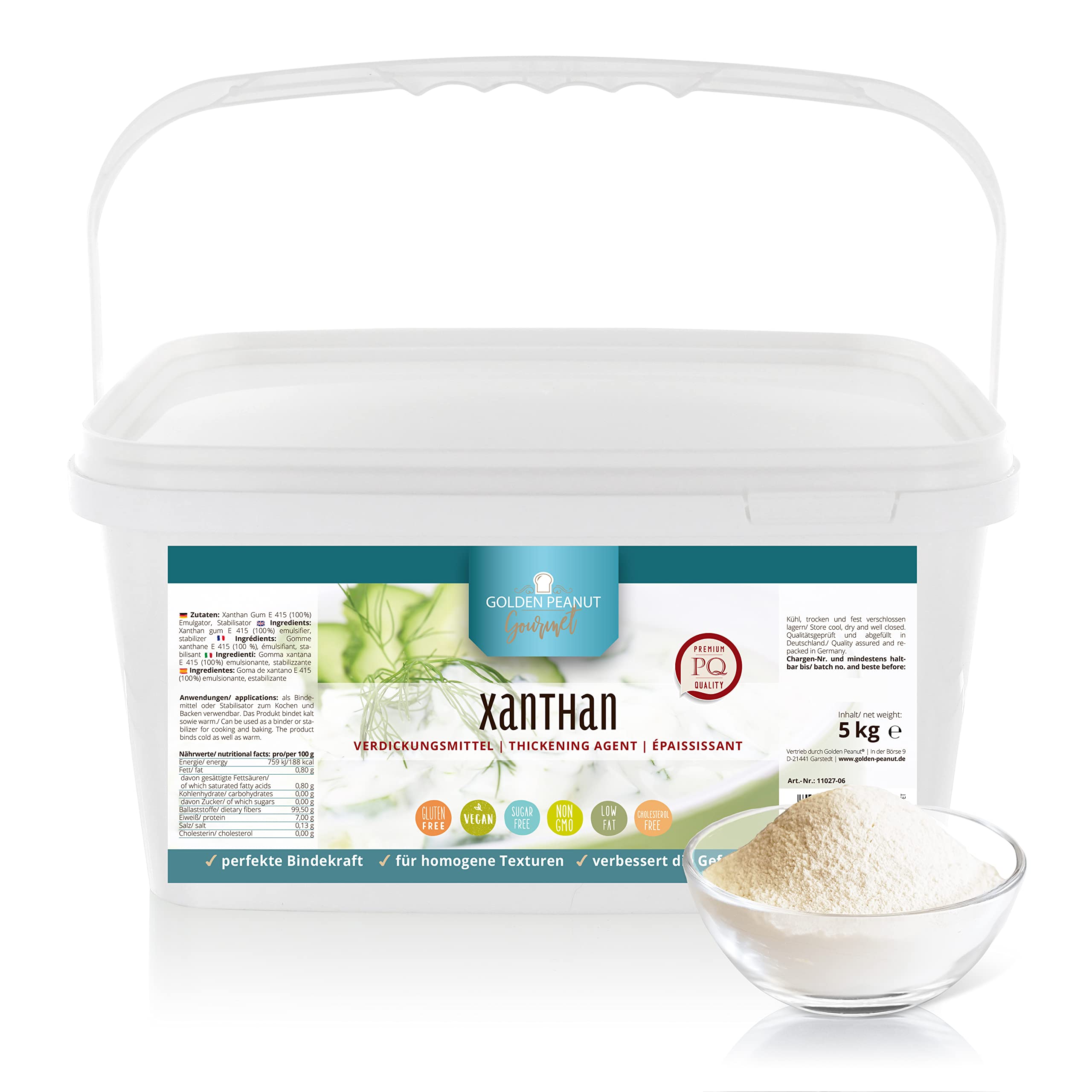 GOLDEN PEANUT Xanthan Gum Pulver Verdickungsmittel geschmacksneutral 5kg