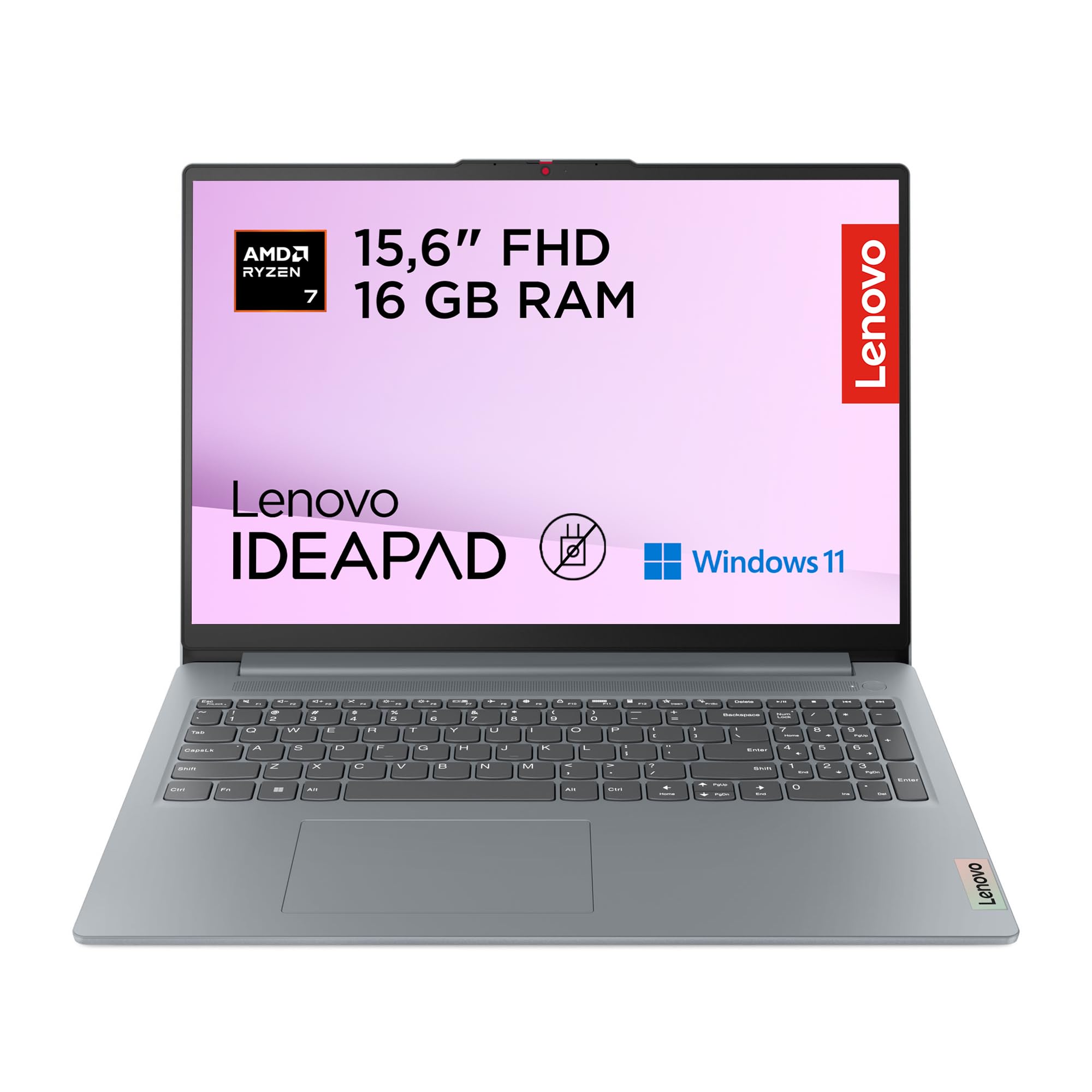 Lenovo IdeaPad Slim 3 Notebook 15" FHD (1920x1080) AMD Ryzen 7, RAM 16GB, 512GB SSD, Windows 11 Home, WiFi 6, Laptop per Casa, Ufficio, Studio, Multitasking, Uso Quotidiano - Caricatore non incluso
