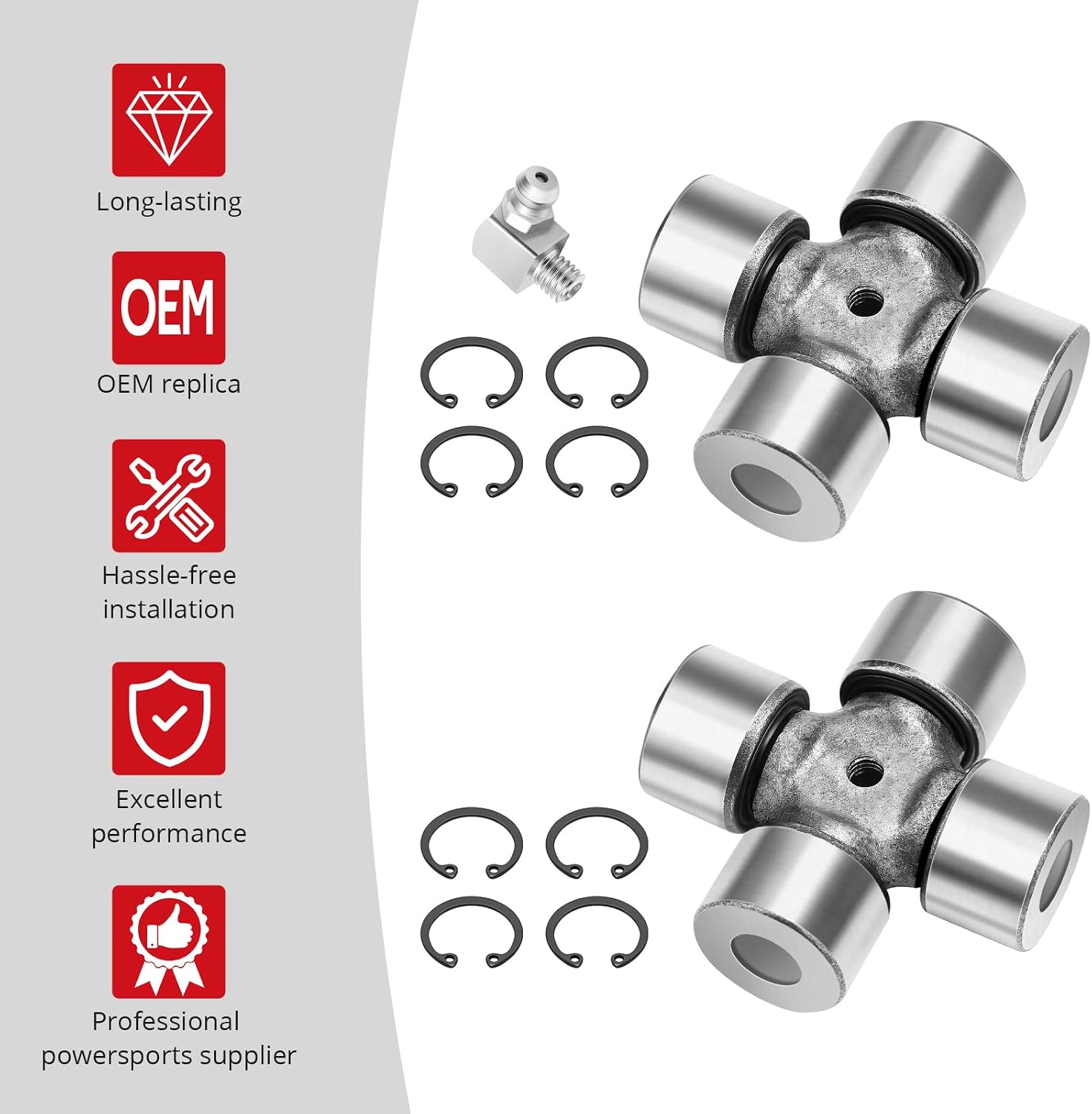 JAVIK 2Pcs Rear Driveshaft U-Joint Set Fit for Can-Am Renegade Commander Traxter Quest Maverick Outlander 1000 850 800 650 570 450 400, O.E.M#703000022 705500304 715500371