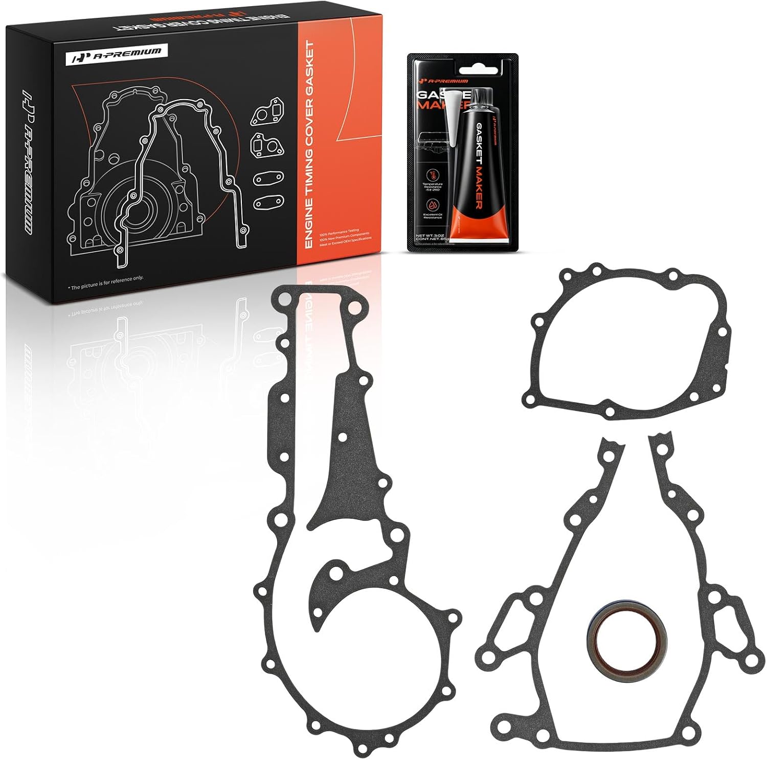 A-Premium Engine Timing Cover Gasket Set Compatible with Cadillac 60 Special 1993, Allante 1987-1992, Commercial Chassis/Eldorado 1986-1993, DeVille 1986-1995, Fleetwood 1986-1992, Seville 1986-1993