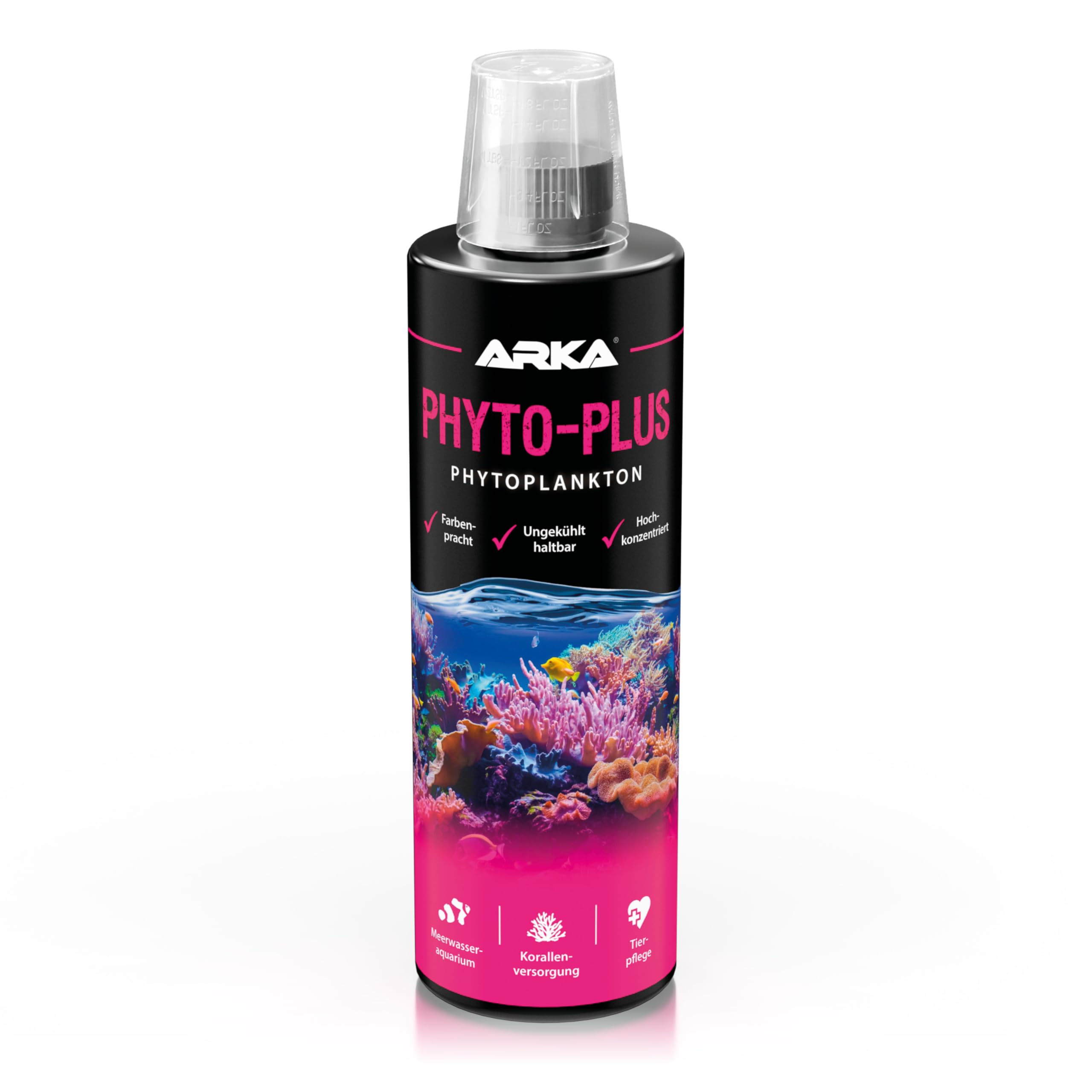 Phytoplankton Korallenfutter 473 ml – Futterplankton für Korallen, Wirbellose & Filtrierer – ungekühlt haltbar, reich an Omega-3, Lipiden & Biopigmenten – ARKA Phyto-Plus