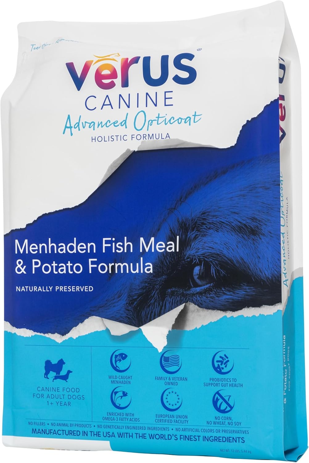 VeRUS Pet Foods Dry Dog Food Fish, Advanced Opticoat Formula 35lb Bag