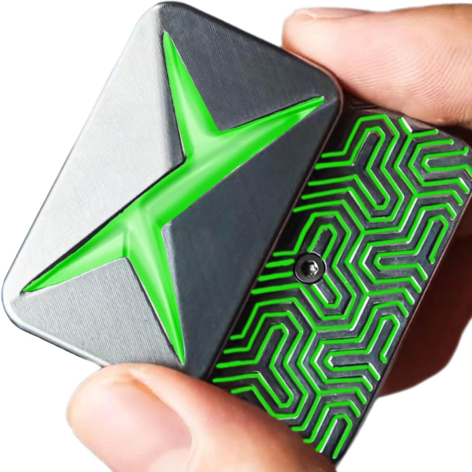 Bufccy Lightning Infinite Fidget Slider Metal Magnetic Haptic Fidget Toys for Adults Anxiety/ADHD/Stress Relief (Greenlight)