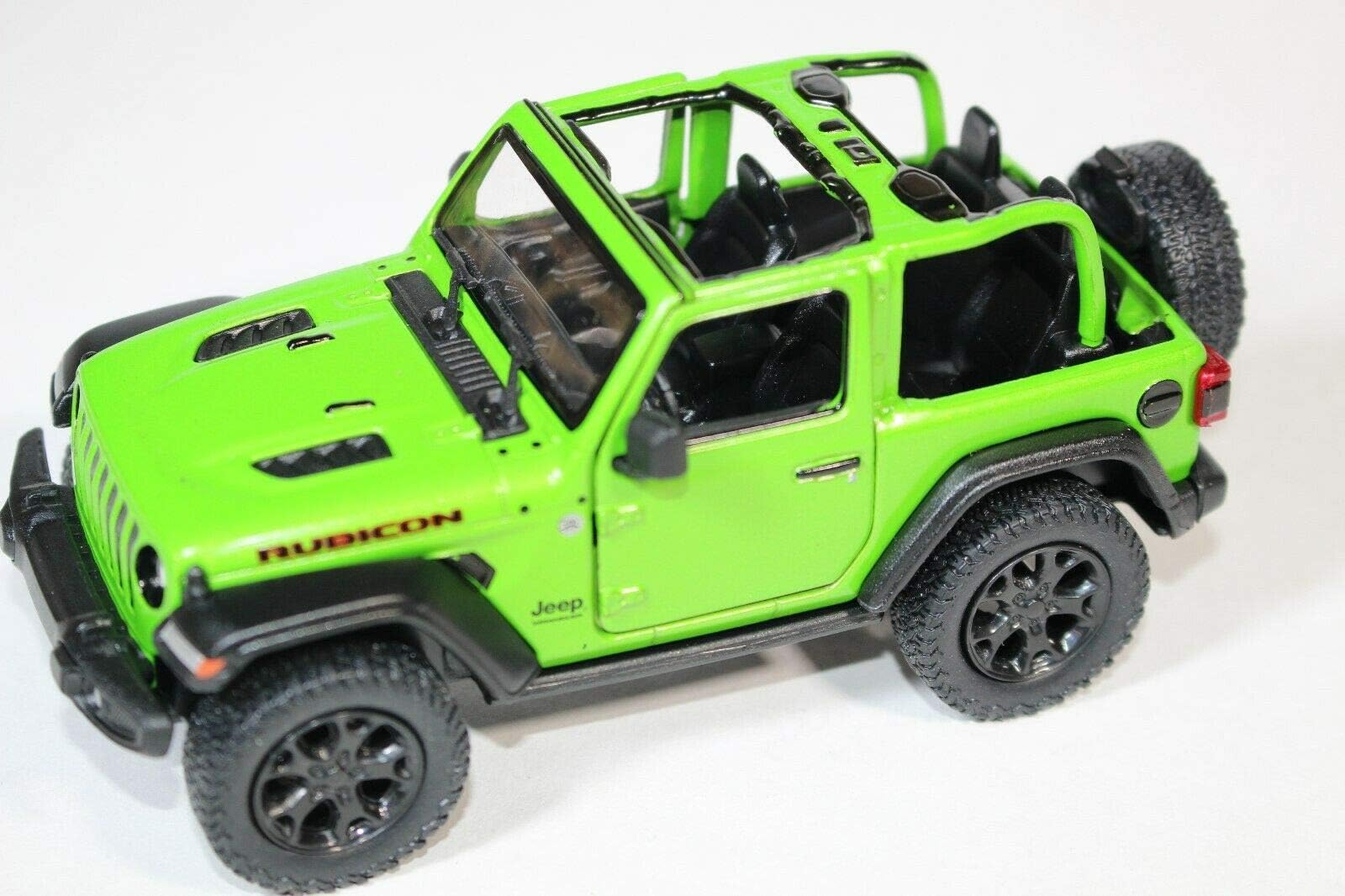 KiNSMART 2018 Jeep Wrangler Rubicon 5Inch 1:34 Scale Open Top Green w/Pullback Action