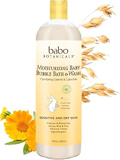 Moisturizing Plant-Based 2-in-1 Bubble Bath & Wash - with Organic Calendula & Natural Oat Milk - for Babies, Kids & Adults with Sensitive Skin - Hypoallergenic & Vegan