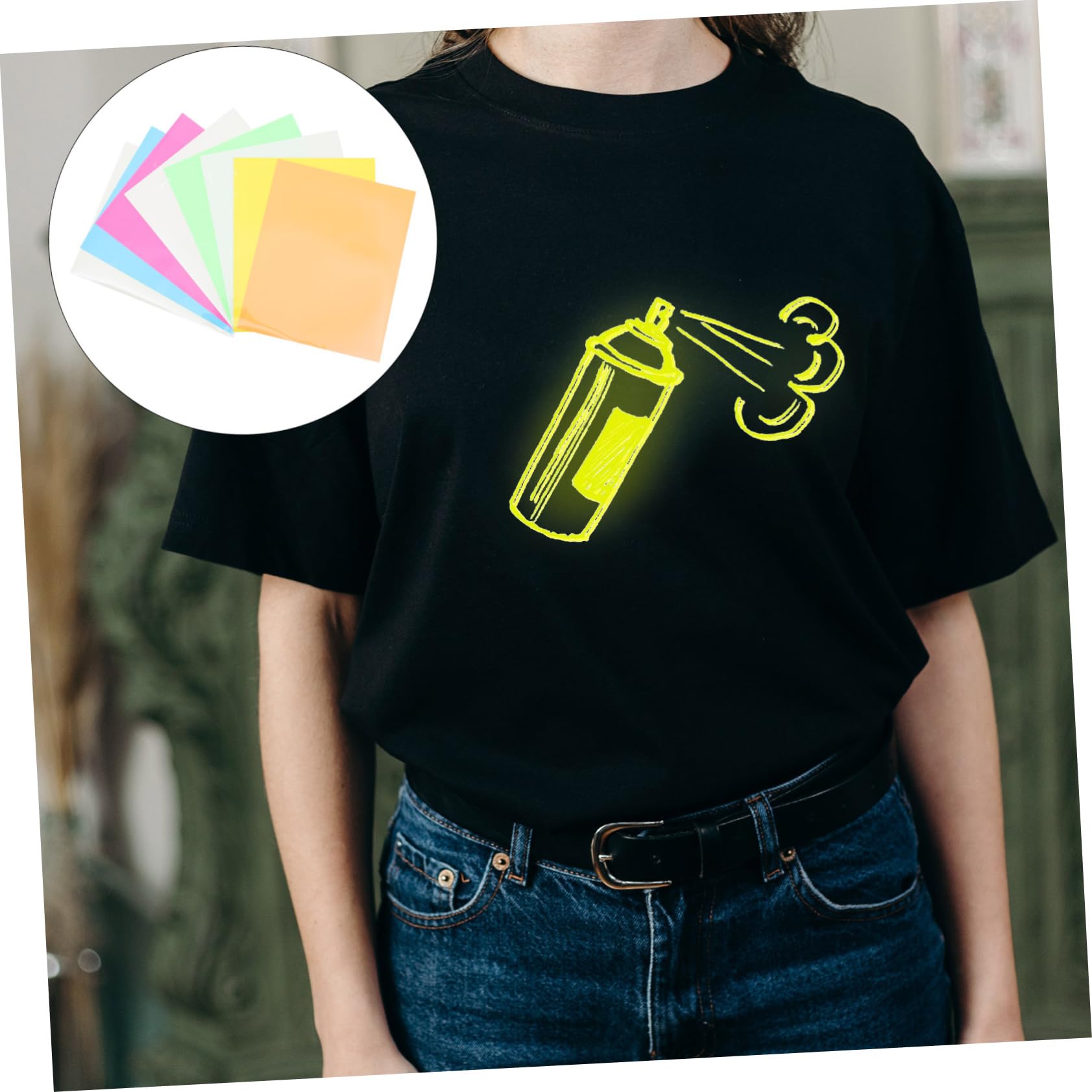 DOITOOL 8Pcs PU Heat Transfer Film for DIY Sportswear Fluorescent Craft Transfer Film Easy to Use Engraving and Hot Stamping for and Designs