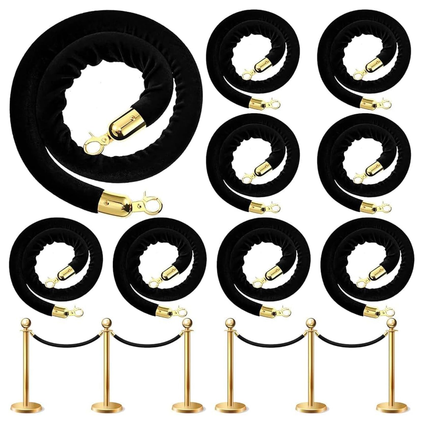 Poteaux de guidage en velours noir pour éviter le désordre lors des mariages et fêtes