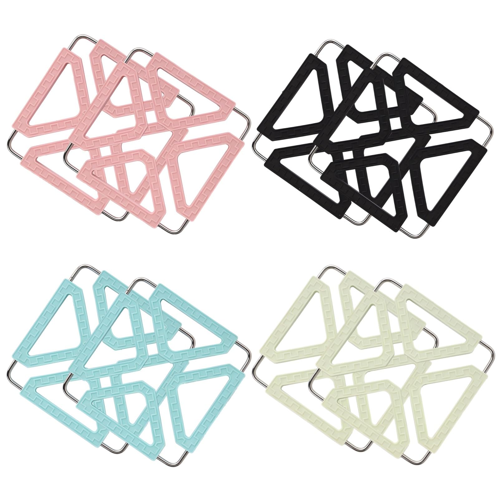 8 sottopentola pieghevoli in silicone con stile nordico, presine, tappetini termici e sottobicchieri per uso in cucina