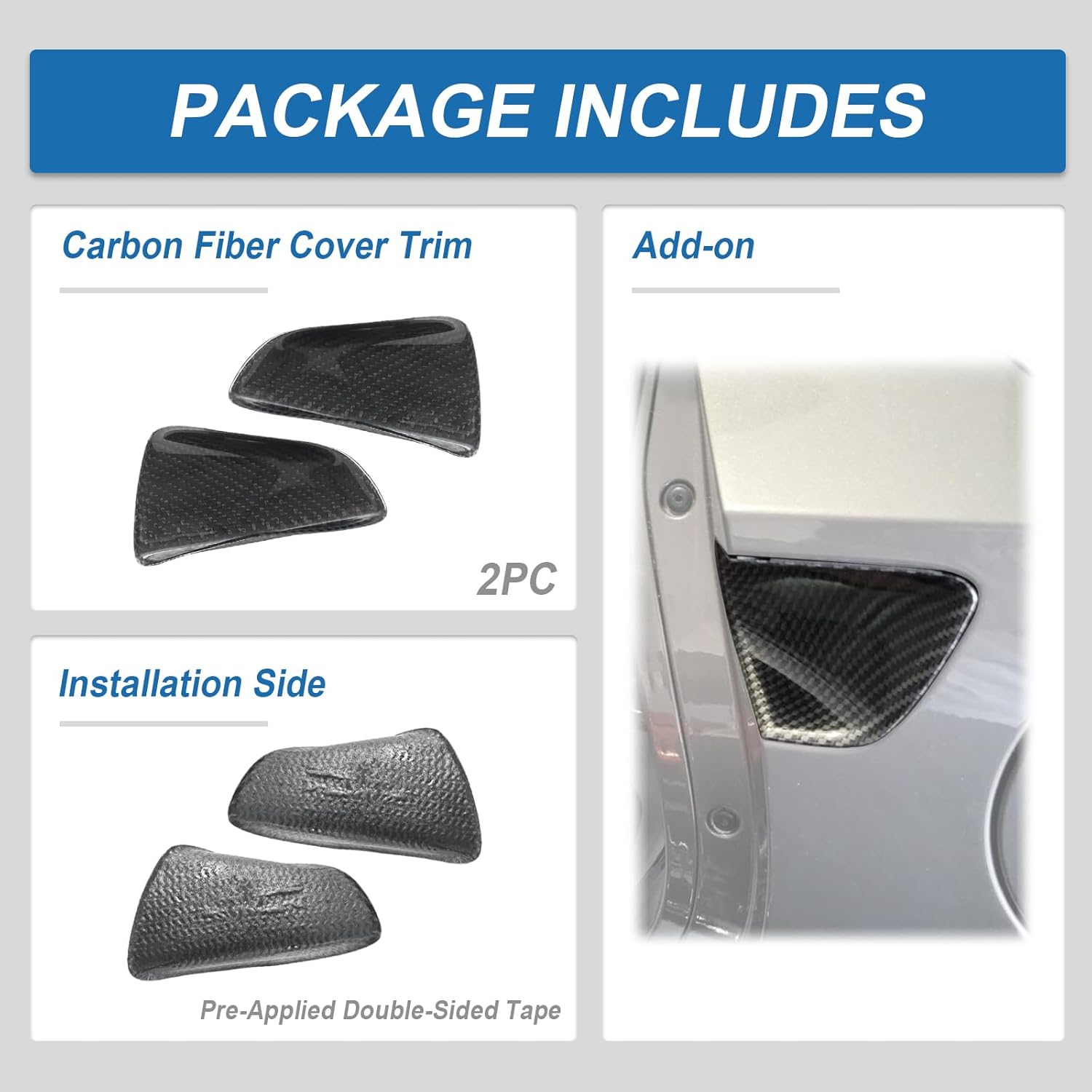 Real Carbon Fiber Door Handle Bowl Cover Compatible with Corvette C7 2014–2019