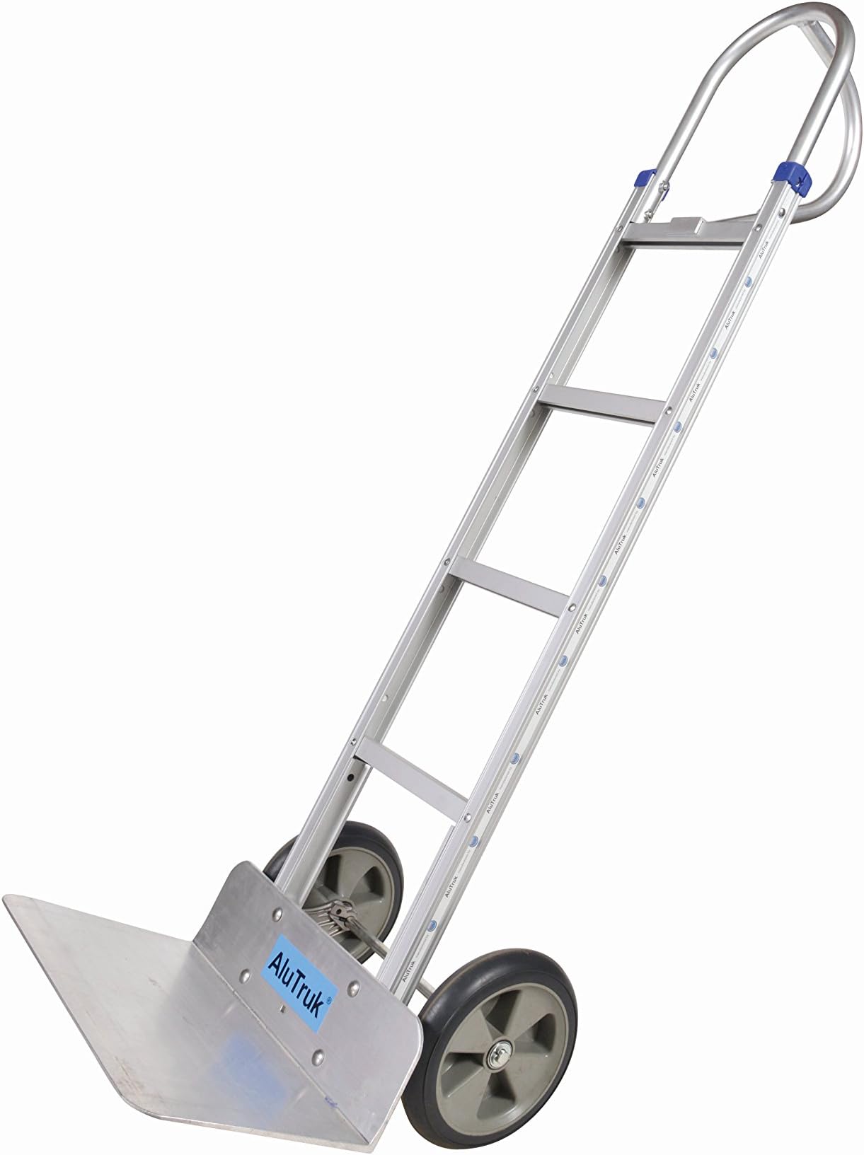 AluTruk KT27AV30 Hand Truck, Straight Back Tall Frame, Vertical Loop with P Handle, 500 mm ร 300 mm Toe Plate, Puncture-Proof Cushion Balloon Tyre with Plastic Hub