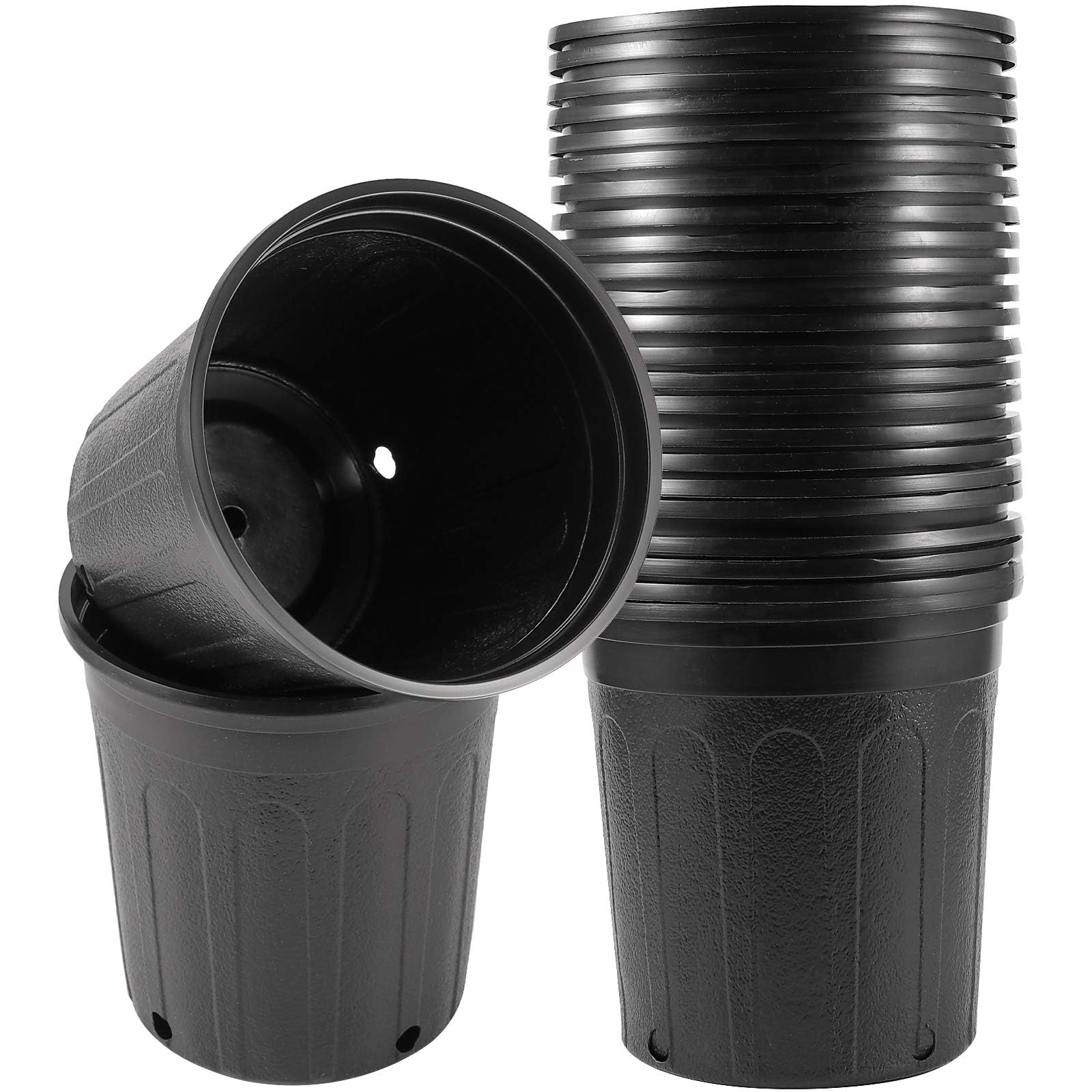 KEILEOHO 25 Pack Plastic Plant Nursery Pots