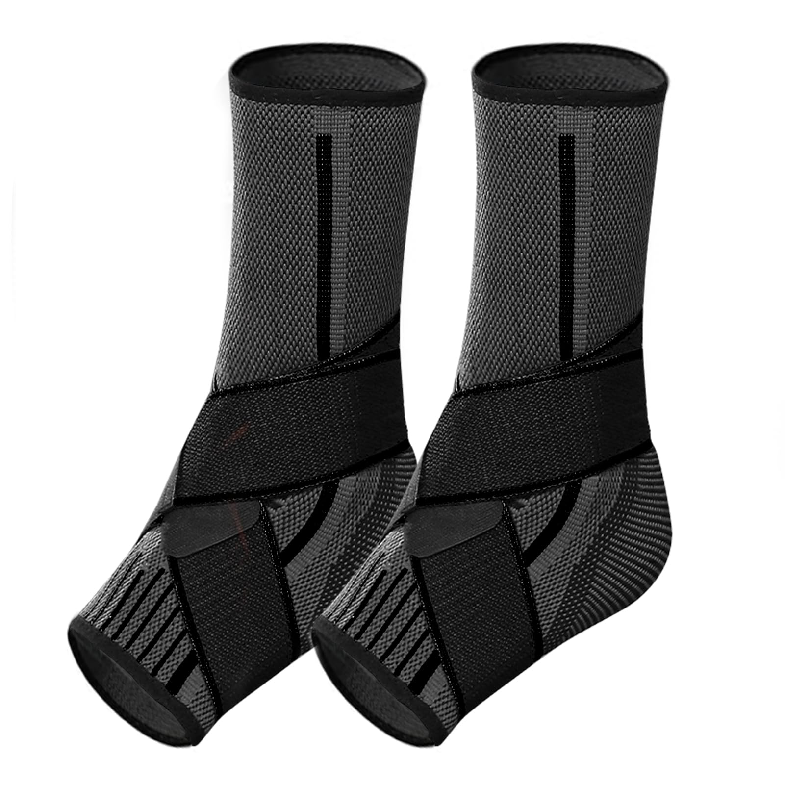 2 Pcs Attelle Cheville Sport, Chevillère Entorse Chevillere de Maintien Sport Strapping Cheville Réglable Respirant pour Homme et Femme Ligamentaire Entorses Blessures a Protection Sportive (Noir, L)