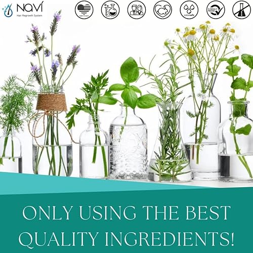 Miniatura 10 de Navi - Juego de champú y acondicionador profesional para el crecimiento del cabello, bloqueador DHT para adelgazar el cabello y la pérdida de
