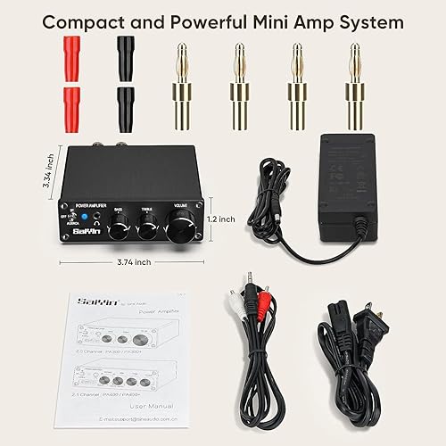 Miniatura 6 de Saiyin Amplificador de potencia para el hogar, 80 W x 2 estéreo Bluetooth amplificador receptor 2.0 canales mini Hi-Fi clase D amplificador