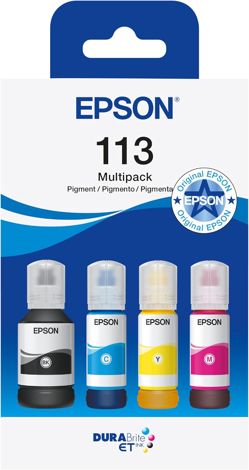 Epson EcoTank 113 ორიგინალი მელნის ნაკრები, 4 ფერი