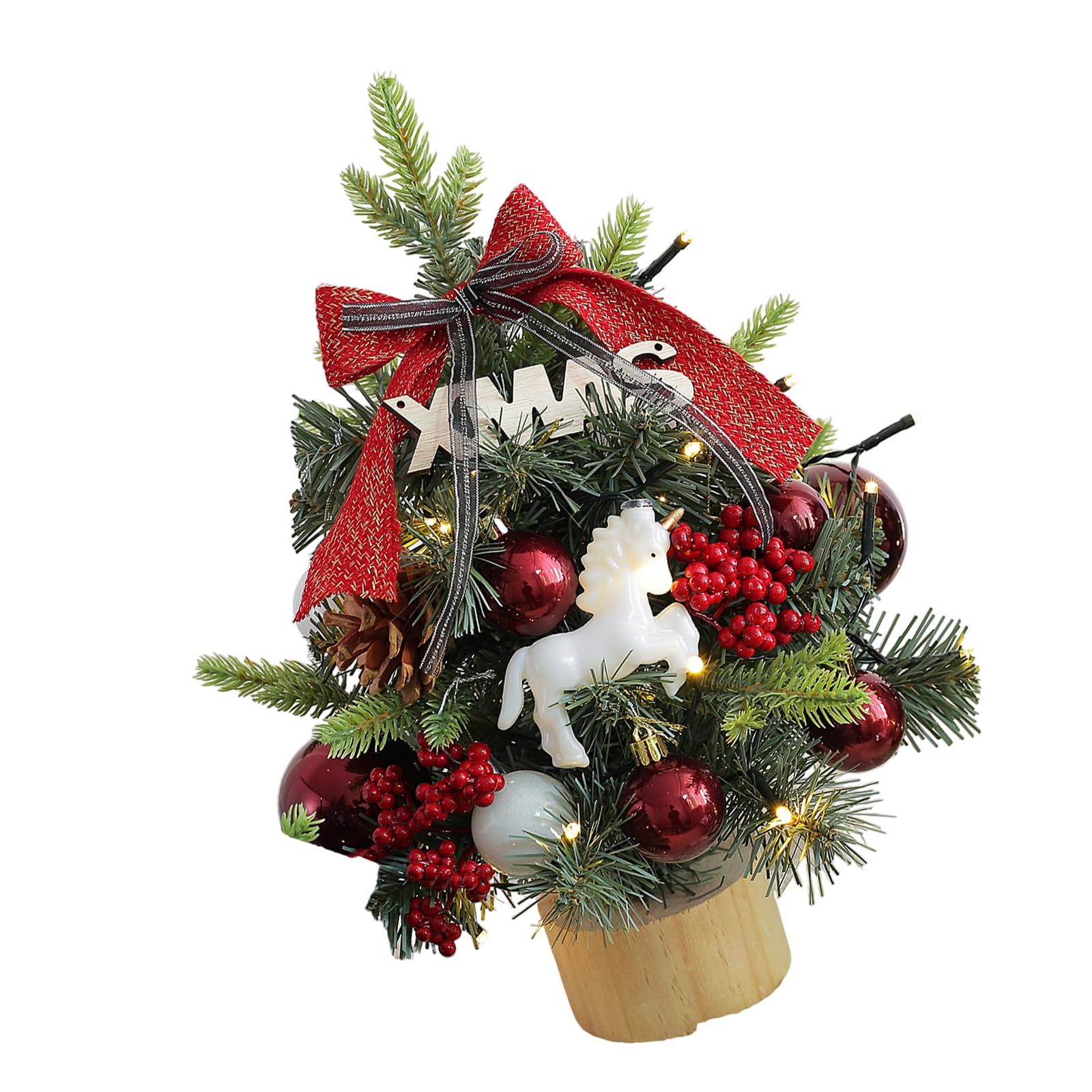 Buxuaaaa Christmas Tree with Detachable Decorations Desktop Ornament Tabletop Decoration Stylish Festival Embellishment Supplies Tabletop Christmas Tree