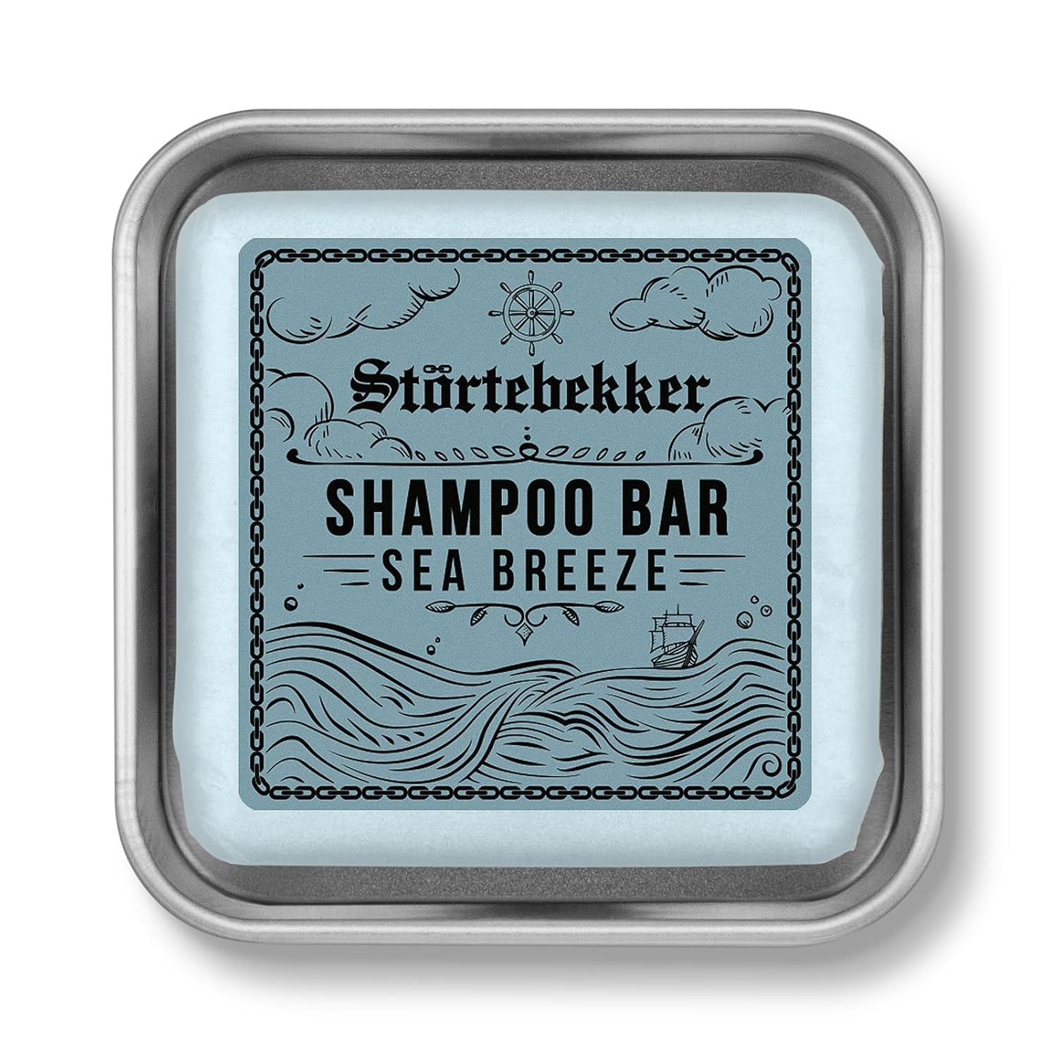Störtebekker® Champú Premium Bar Sea Breeze (6 unidades) – Champú sólido para hombre y mujer – Jabón de ducha 3 en 1 para hombres, para cabello, cara, cuerpo, champú hidratante – vegano, hecho a mano