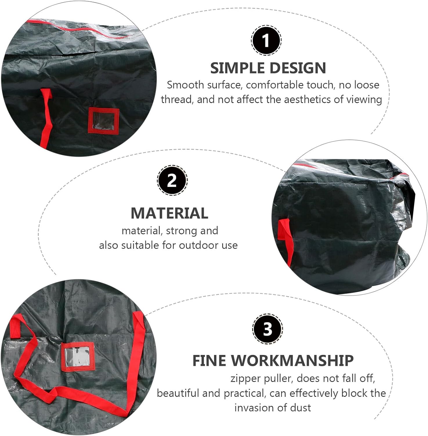 Levemolo Christmas Tree Storage Bag 135x34x68cm Waterproof Household Outdoor Storage Pouch Sturdy Xmas Tree Organizer with Zipper for Holiday Decor Random Color