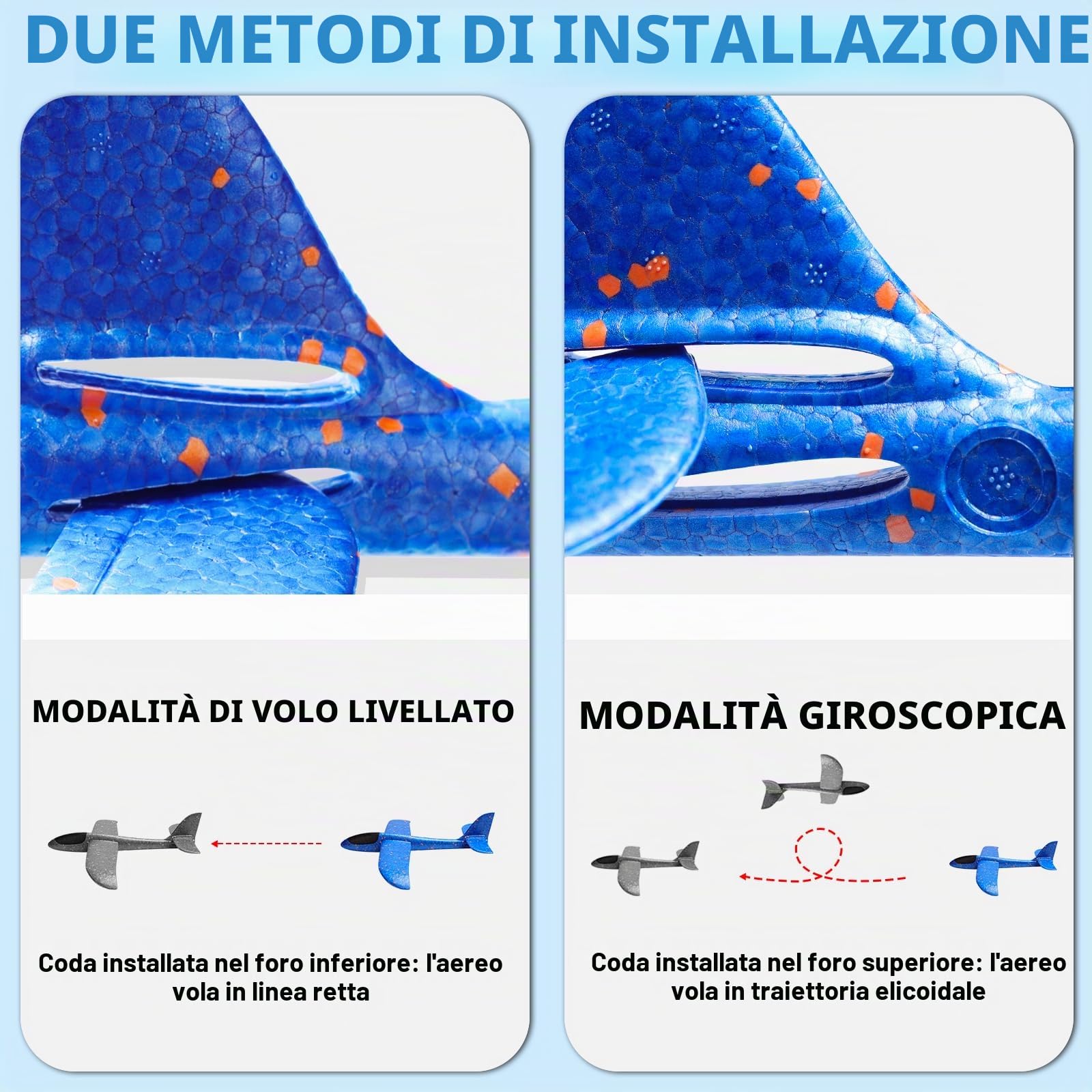 PATRICHOR Aereo Polistirolo Bambini, 4 Pezzi Aereo Giocattolo Giochi Bambino 3 4 5 6 7 8 Anni Regalo, Aliante Aeroplano Schiuma Regalo Natale, Giocattolo Grande Giochi Giardino Esterno