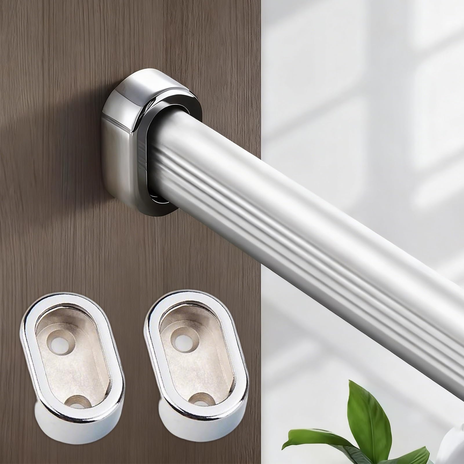 Wardrobe Rail, Aluminum Alloy Closet Rod With Support Brackets Multicolor 19-63in(Silver,22in/55.9cm)