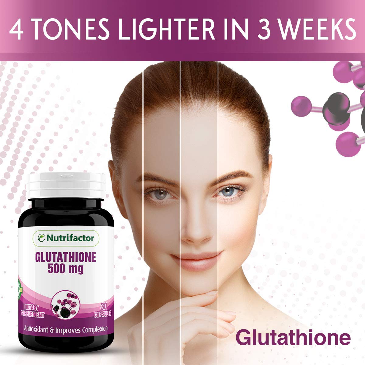 Glutathione 500mg Capsule For Adults - Dietary Supplement For Men & Women -  Antioxidant & Improves Complexion - Fair, Radiant & Glowing Skin Naturally:  Buy Online at Best Price in UAE