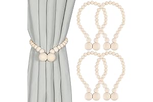 4-Pack Magnetic Curtain Tiebacks for Boho or Neutral Nursery Decor