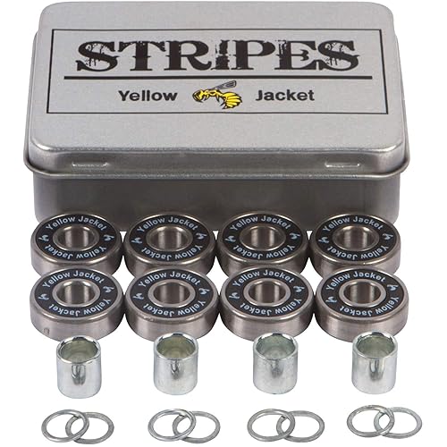 Miniatura 2 de Yellow Jacket - Paquete de 8 Rodamientos profesionales de alta calidad para patineta skate o longboard, 608, ABEC