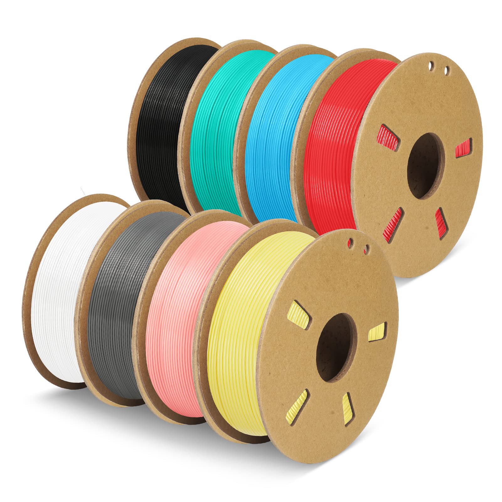 Photo 1 of JAYO PLA Filament 1.75mm, Upgraded PLA Meta 3D Printer Filament 0.65KG, Diameter 1.75mm ± 0.02mm High Fluidity Fast Print 3D Printing Consumables, 1.4LBS 3D Filament, 650Gx8 Rolls 8 Pack Bundle