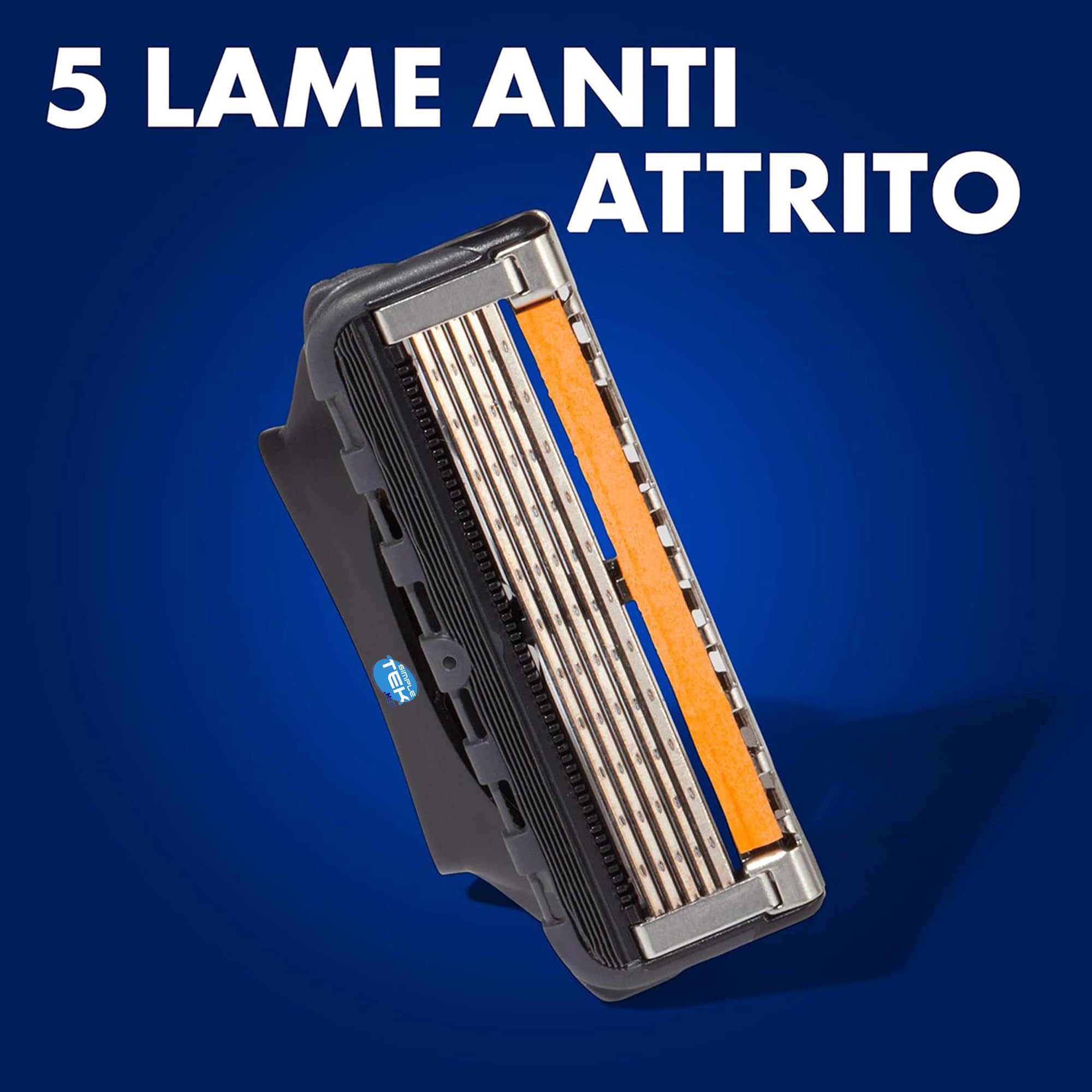 SIMPLETEK - 96x lamette di ricambio per rasoio, 5 lame ad alta precisione. rasatura profonda, confortevole e duratura.