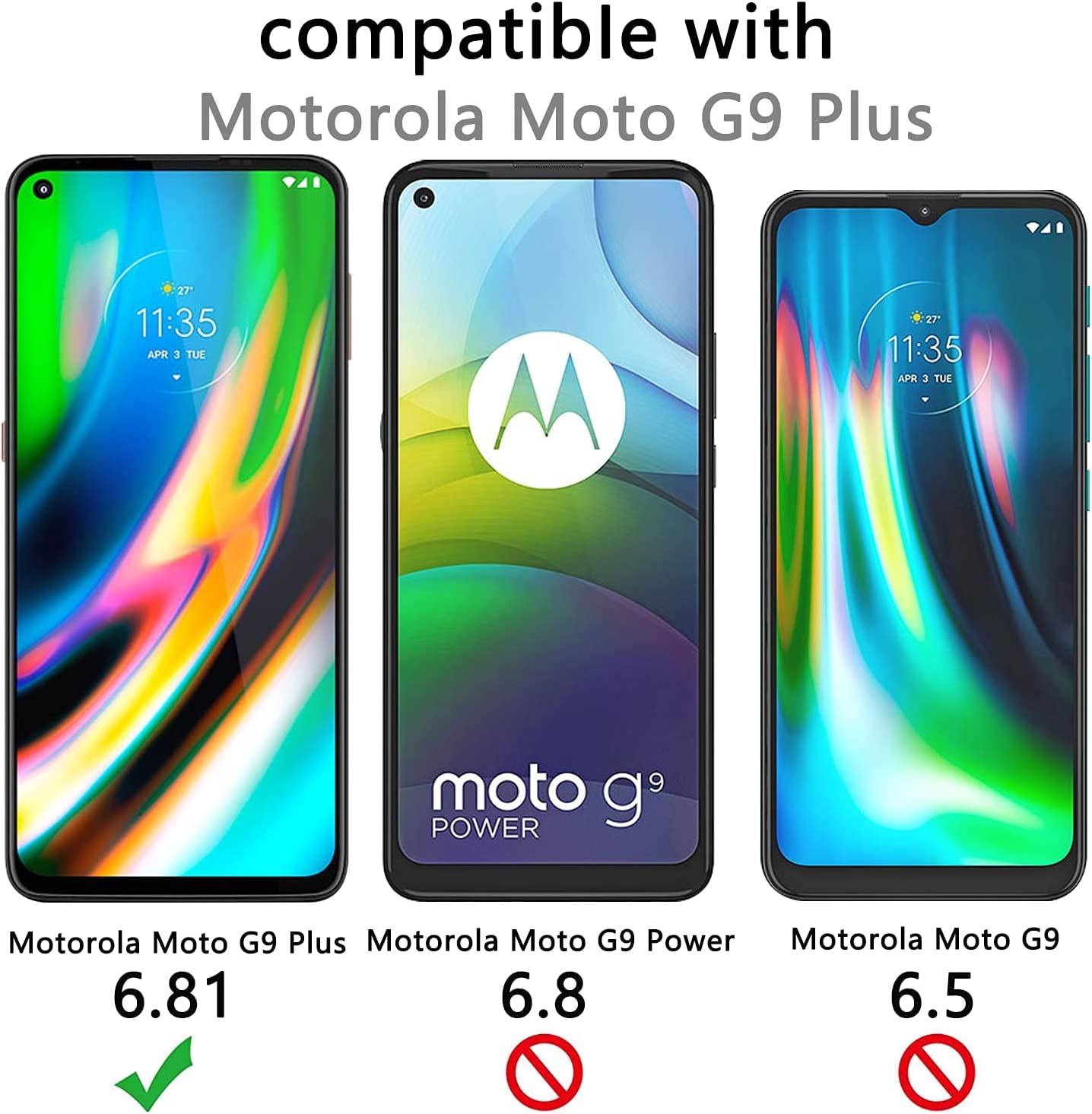 3-Pezzi Vetro Temperato per Motorola Moto G9 Plus Pellicola Protettiva [Durezza 9H][ Anti graffio[Senza Bolle] Pellicola Protettiva per Motorola Moto G9 Plus