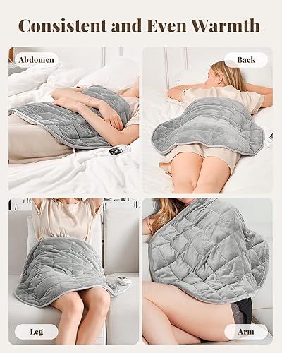 Miniatura 3 de Kivik Almohadilla térmica con peso extra grande de 24 x 29 pulgadas, manta térmica con peso de 7 libras para adultos, almohadilla de calefacción