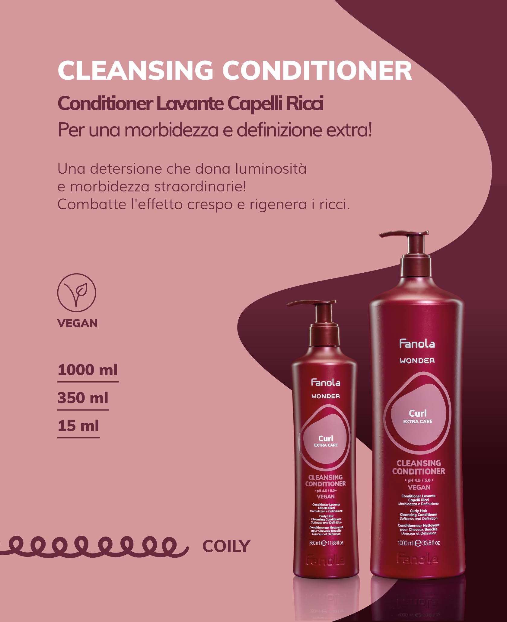 Fanola Wonder Curl Cleansing Conditioner, 1 l (Pack of 1) - Image 4