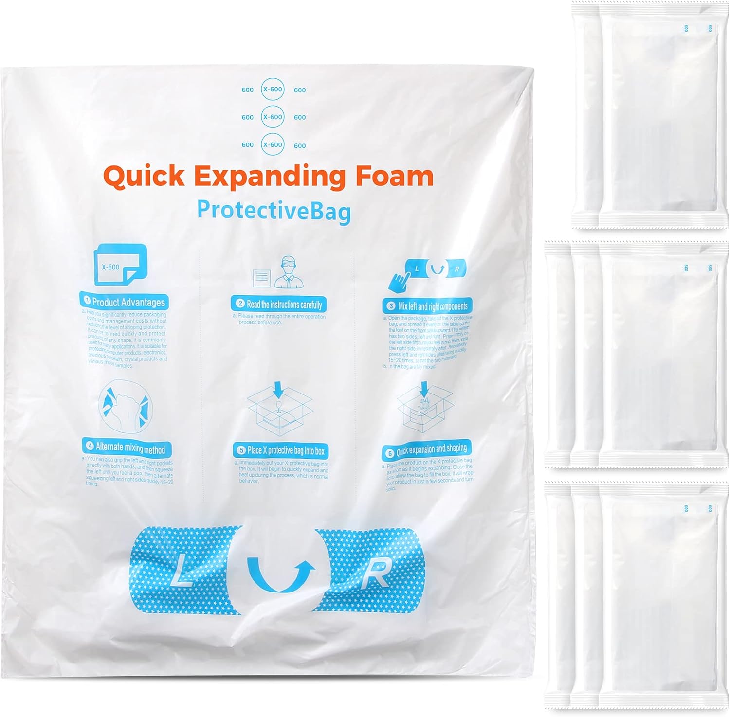 18” x 24” 8 PCS TONESPAC Instant Pack Quick Expanding Foam