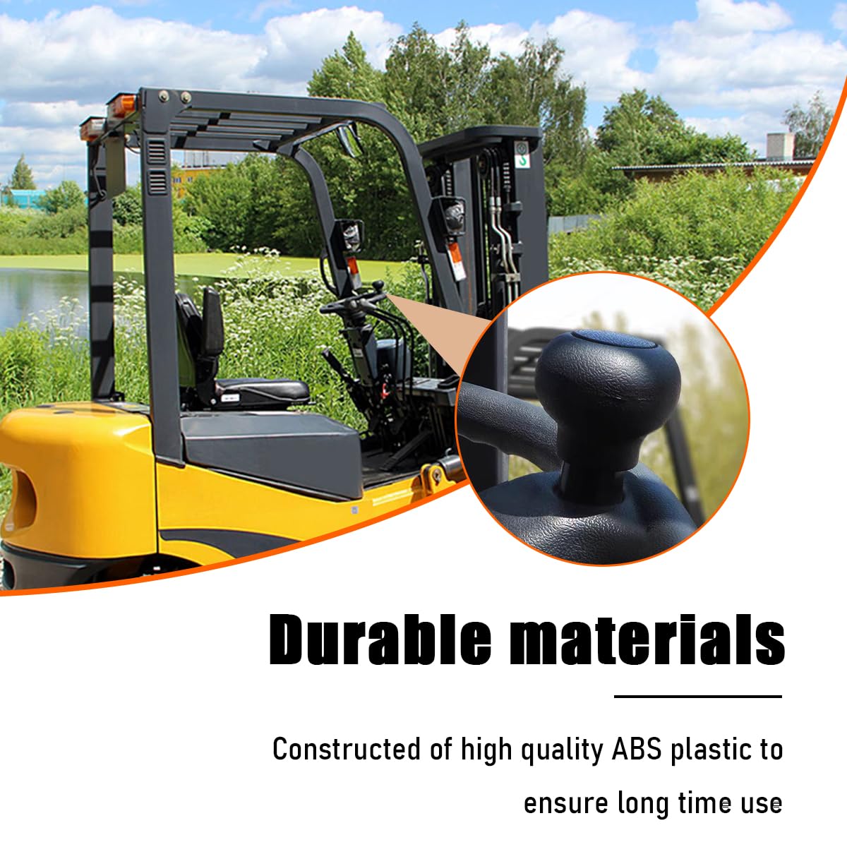 Universal Steering Wheel Spinner Knob - ABS Forklift Turning Aid For Trucks & Tractors