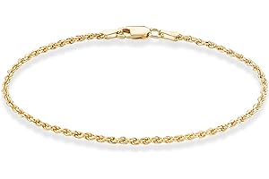 18K Gold Over Sterling Silver Italian Braided Rope Chain Bracelet