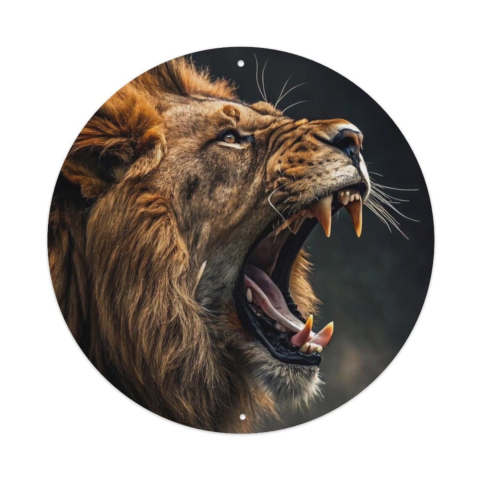 Lion Roaring Big Cat Wildlife Photography African Safari Predator Vintage Metal Tin Sign Plaque Wall Decor for Cafe, Club Bar, Office, Garden Metal Poster 8x8Inch