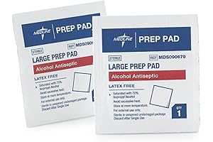 Medline Sterile Alcohol Prep Pads, Large, 100 Ct.