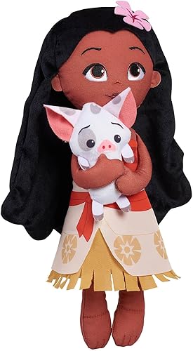 Miniatura 3 de Disney Princess Just Play - Muñeca de peluche de 14 pulgadas de Lil' Friends de Moana & Pua, juguetes para niños de 3 años en adelante