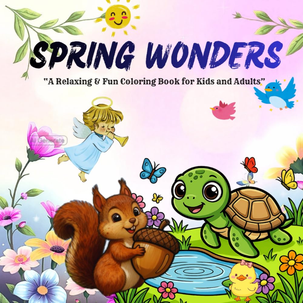 Spring Wonders: A Relaxing & Fun Coloring Book for Kids and Adults