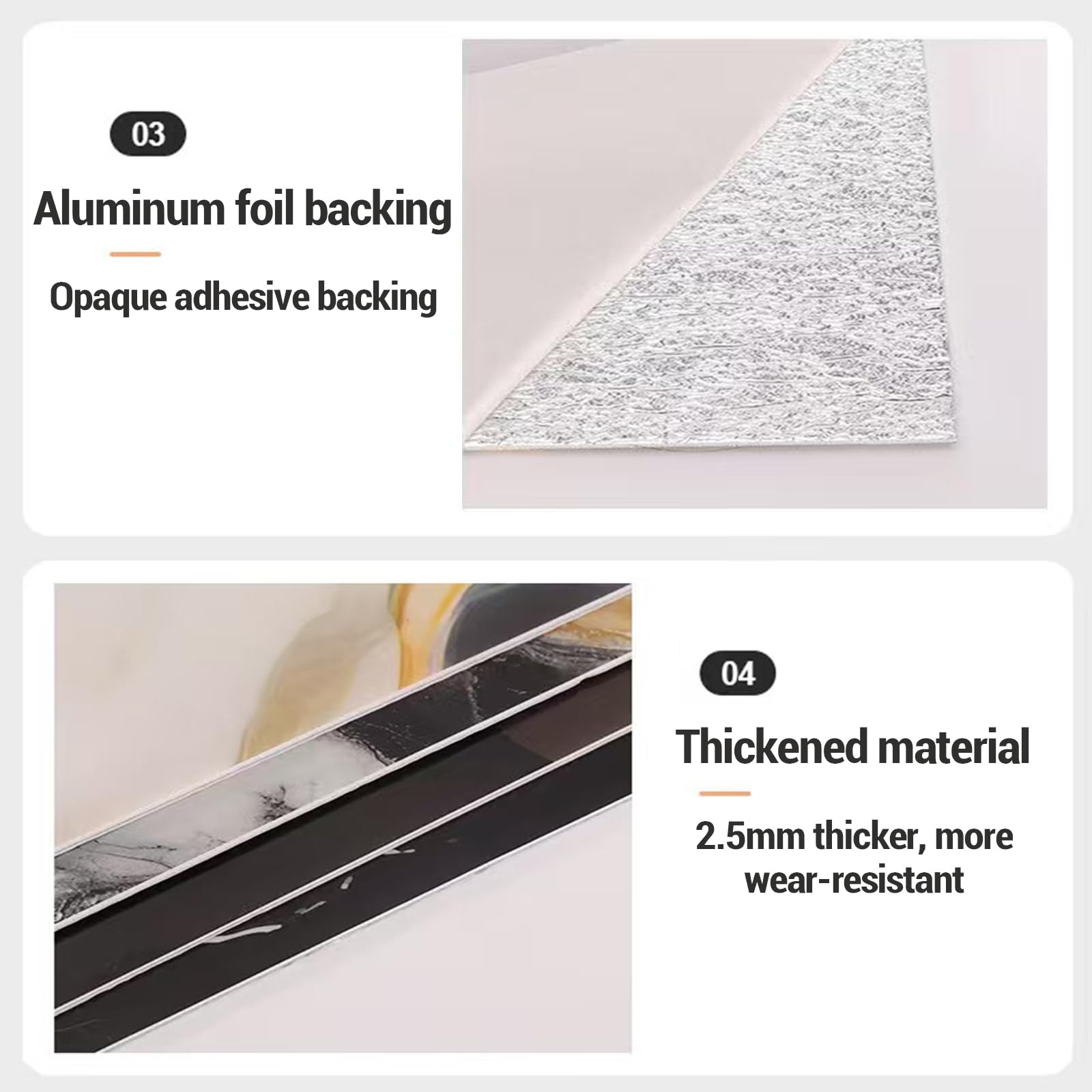 Adesivi per Piastrelle in Marmo,Pannello Effetto Marmo,PVC Autoadesivo Decorazione,Resistente All'Abrasione E Ai Graffi,Adatto A Diverse Superfici Lisce