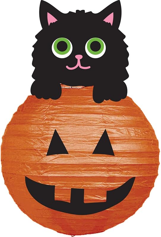 Outdoor Seasonal Décor Jack-O-Lantern Cat Beaming Buddies Collapsible Lantern Fall Holiday Wind Spinner Hanging Yard Decorations for Home and Garden