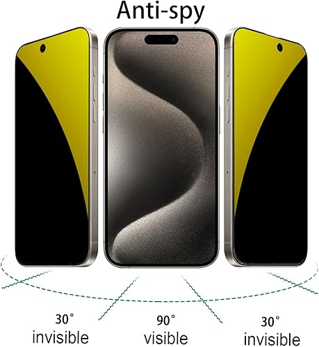 Miniatura 31 de 2 piezas de espejo de vidrio templado anti-azul de privacidad protector de pantalla anti-espía película antiespía compatible con iPhone 14