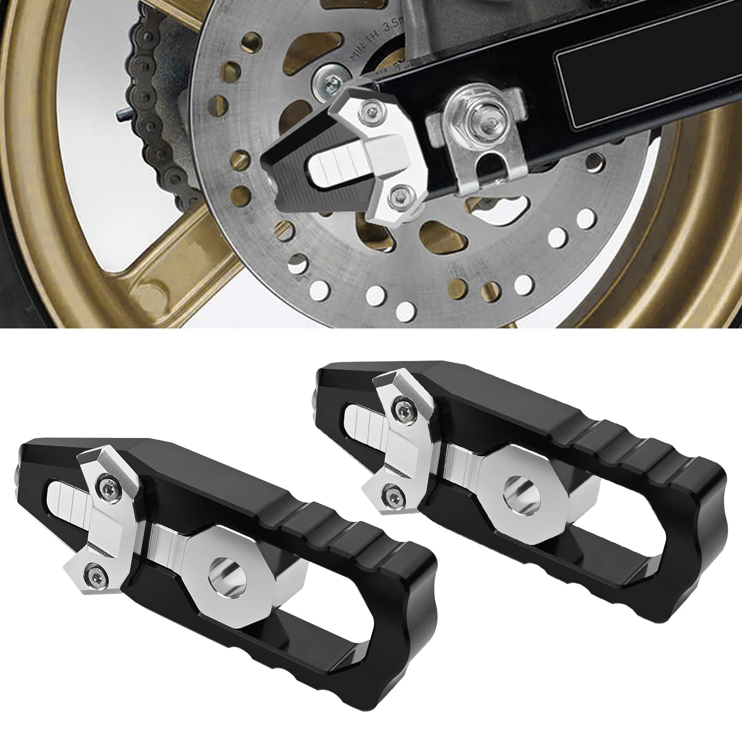 Amazon.com: Canitu 2Pcs Black Swingarm Tensioner Axle Adjusters