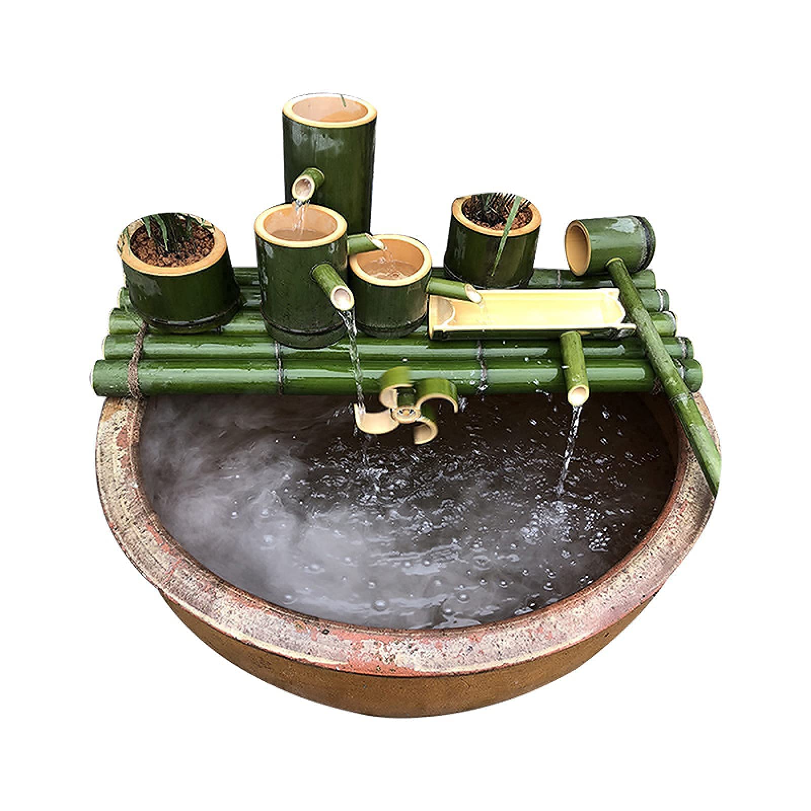 Caratteristica dell'Acqua del Giardino Fontana Solare Fontana di bambù Fontana da Esterno Utilizzata per Acquario, Acquario, Laghetto O Decorazione del Giardino Sembra Molto Interessante (6 (50 Cm/19