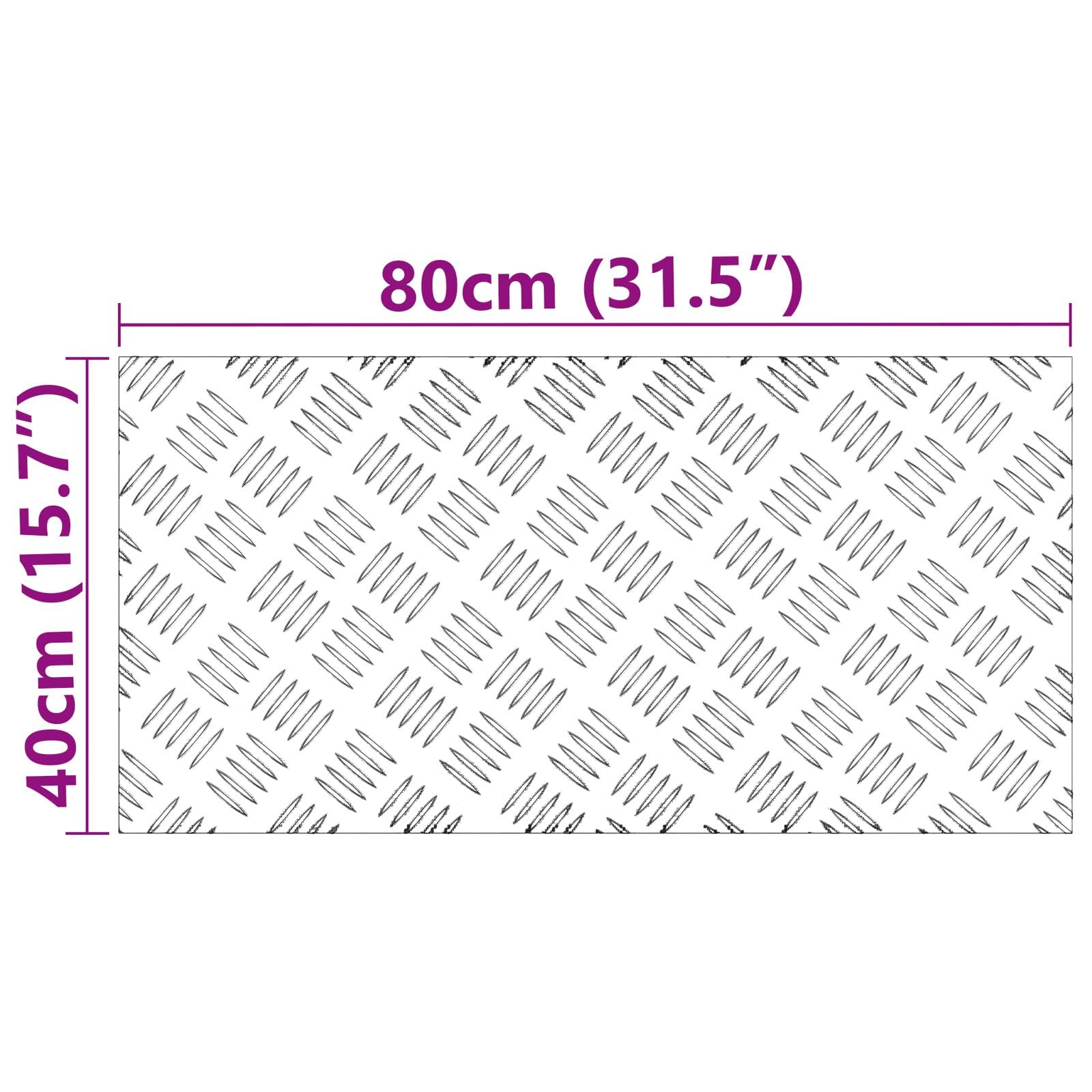 Homgoday Placas de Aluminio Antideslizantes 4 pcs 80x40 cmPlaca de Aluminio,Chapa Estampada, estriados, Aluminio